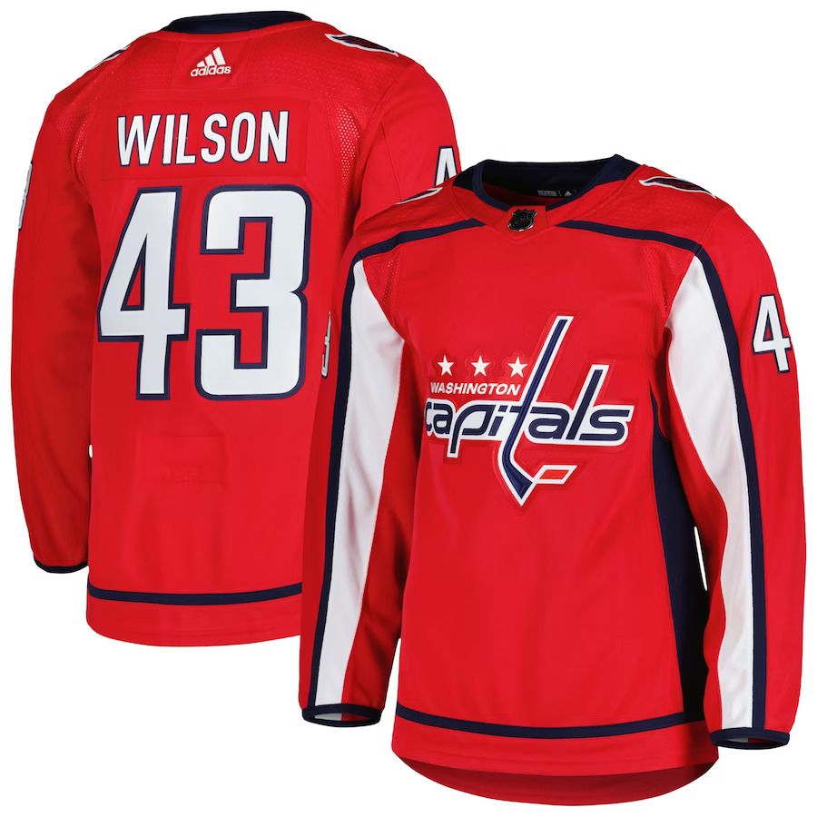 Men Washington Capitals 43 Tom Wilson adidas Red Home Primegreen Authentic Pro Player NHL Jersey